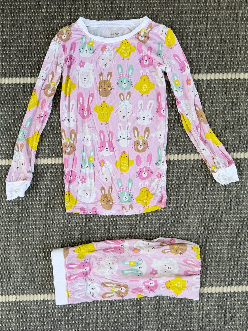 Little Sleepies Pink Pastel Parade Bamboo Viscose Two Piece Pajama Set, 4T